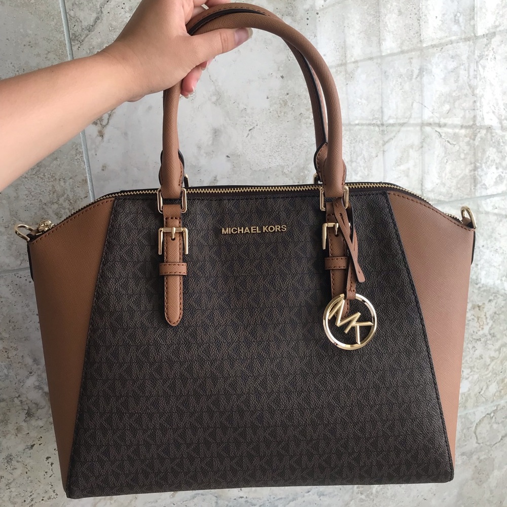 Michael Kors Ciara Acorn Brown Satchel